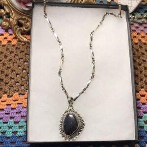 Lightning Ridge Black Fire Opal Nevklace